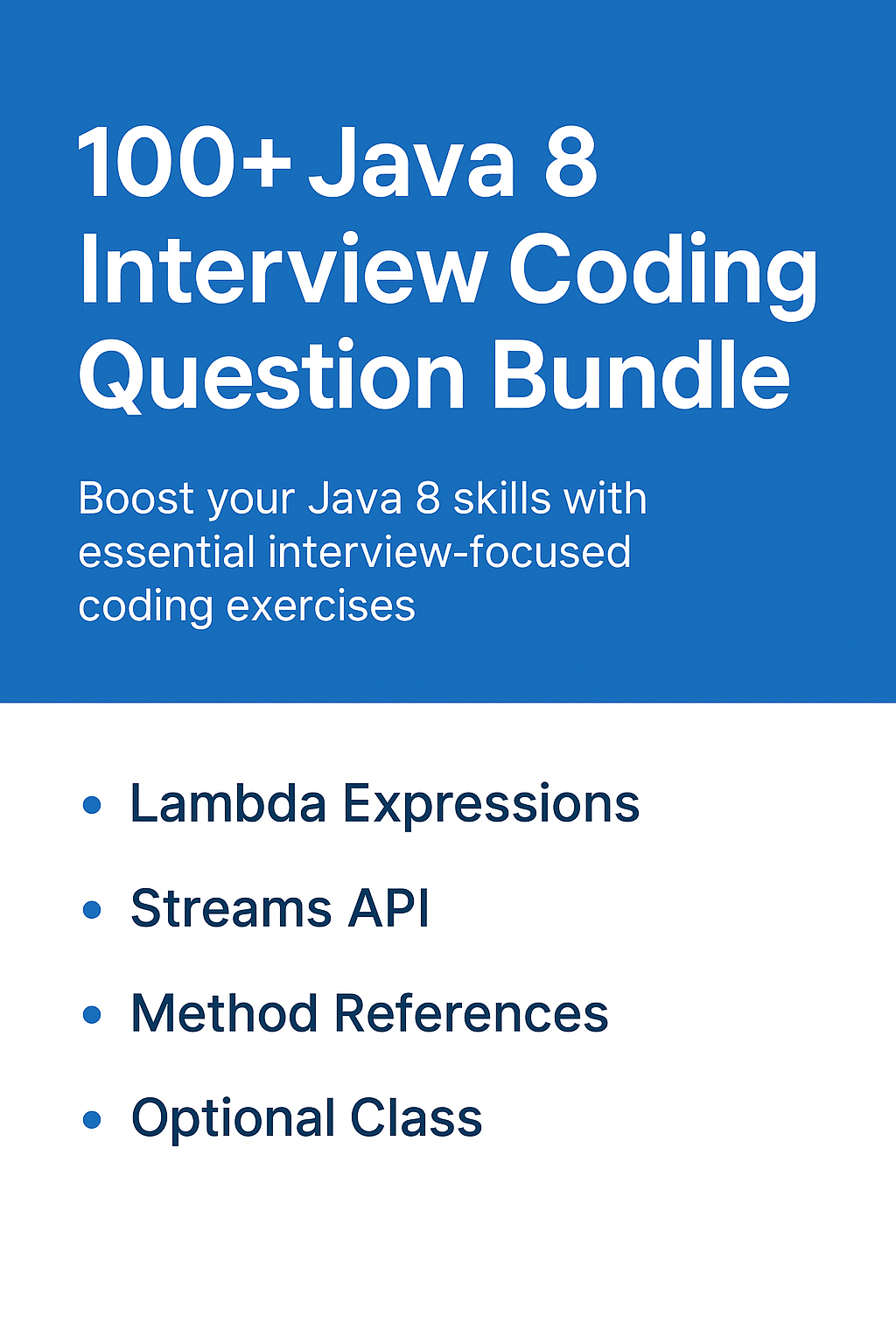Java 8 Mastery: 100+ Interview Coding Questions & Real-World Challenges